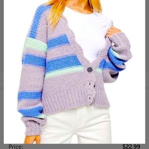 Scalloped trim cardigan